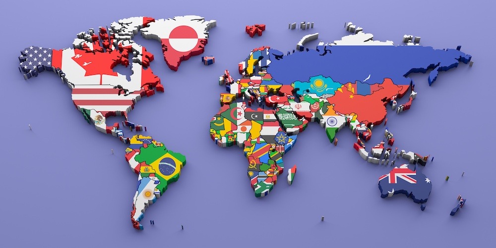 international education - World map with all countries
